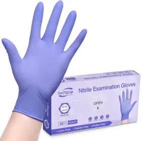 EN35VC3 SWIFTGRIP Disposable Nitrile Exam Gloves Box Violet