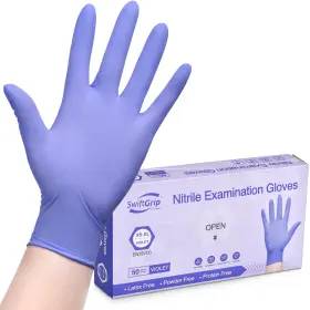 EN35VC4 SWIFTGRIP Disposable Nitrile Exam Gloves Box Violet