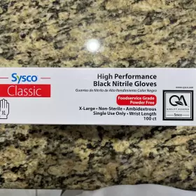 BLACKNITRILESYSCOXLARGE100CT SYSCO Classic Nitrile Gloves Box #3