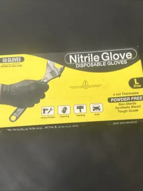 674986036676 T-V DIRECT Lg Nitrile Disposable Gloves Mil