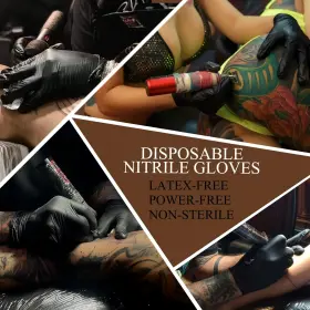 726084361607 TATTOOSUPPLY Nitrile Gloves Mil Disposable Latex #2