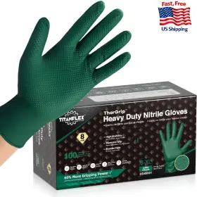 B0DTT7TJDC TITANFLEX Mil Nitrile Gloves Raised Diamond Grip