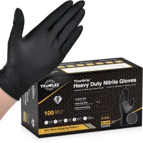 HD25K03 TITANFLEX Nitrile Gloves Mil Raised Diamond Texture