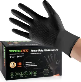10MBK-YL2506 TREEGO Nitrile Gloves Mil Disposable Latex Grip