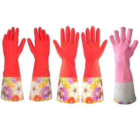 14157870 TREENEWBID Kitchen Rubber Cleaning Gloves Lining
