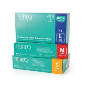 TXD02U TRUSTEX Nitrile Disposable Gloves Powder Box