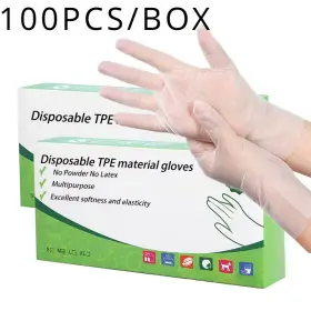 744110491715 TURBO-ROOFINDS Disposable Tpe Gloves Powder
