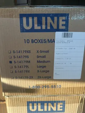 14179-M ULINE Powder Nitrile Gloves