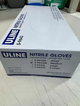 S-9463M ULINE Nitrile Gloves Mil #2