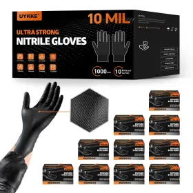 53-1005-BM01-1000-BLACK UYKKE Nitrile Gloves Disposable Latex