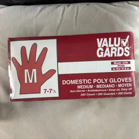 303111302 VALUGARDS Disposable Poly Gloves Powder Box Food