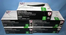 A16A34 VANGUARD Nitrile Exam Gloves Powder Mil Single