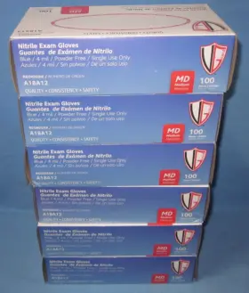 A18A12 VANGUARD Nitrile Exam Gloves Powder Mil Single
