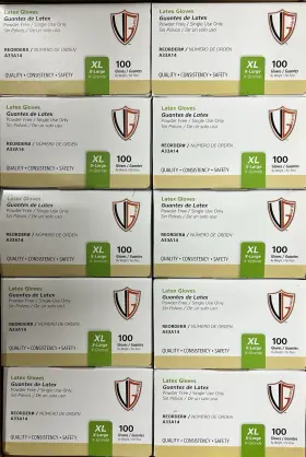 A33A14 VANGUARD Latex Gloves Powder