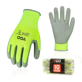 B096395YHX VGO Safety Gloves Polyurethane Coated Gardening