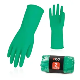 HH4601P2-UN-GRE-L VGO Household Gloves Rubber Dishwashing Th
