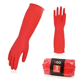 RB2143P3-R-S VGO Dishwashing Gloves Household Sleeve Th