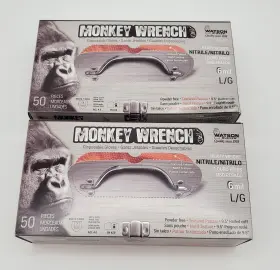 5557PF-L WATSON GLOVES Monkey Wrench Nitrile Powder Mill Pack