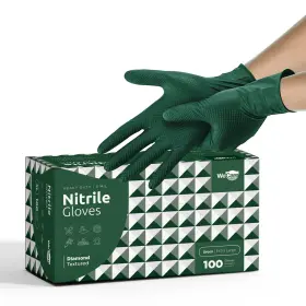 WC-DN-100-XL-GRN WECARE Nitrile Gloves Diamond Grip Latex