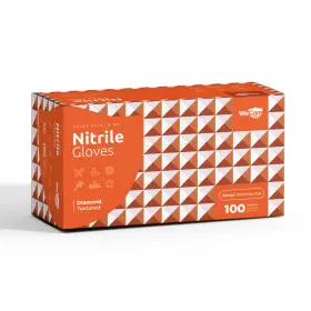 WC-DN-100-XXL-ORG WECARE Nitrile Gloves Diamond Grip Latex #2