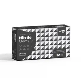 WC-DN-50-XXL-BLK WECARE Nitrile Gloves Diamond Grip Latex #2