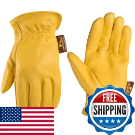 B005FYMOFU WELLS LAMONT Mens Deerskin Driving Gloves Grain