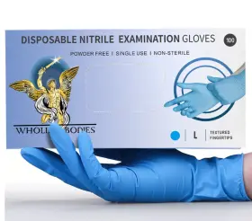 017222038995 WHOLLY BODIES Nitrile Medical Exam Gloves Powder