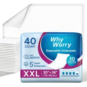 B0DNK3Z8MG WHYWORRY Disposable Bed Pads Absorbent Leakproof