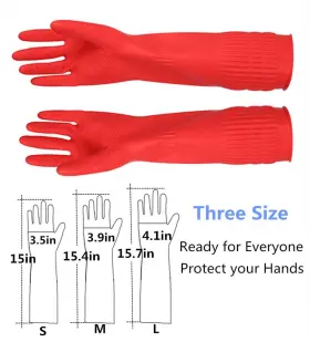 723740136975 YSLON Rubber Cleaning Kitchen Dishwashing Glove #2