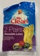 Mr. Clean 2 Pairs Latex Reusable Lined Gloves Size S Small Cleaning Both Yellow