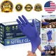 Food-Safe Disposable Nitrile Gloves - 100 Count, Waterproof & Touchscreen Ready