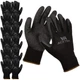 ACKTRA Coated Nylon Safety Work Gloves, 12 Pairs, Knit Wrist Cuff, Multipurpose