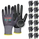 KAYGO MicroFoam Nitrile Coated Work Gloves, 12 Pairs KG19N Seamless Knit Nylo...