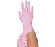 Dash Medical PNK100XS Alasta Shimmer Pink Nitrile Glove Extra Small PF 100/Bx