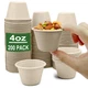 4 oz Disposable Bagasse Fiber Souffle Cups 200pk, 100% Natural Biodegradable ...