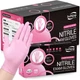 Pink Nitrile Gloves, 3-mil, Industrial Gloves Disposable Latex Free, for Clea...