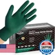 TitanFlex Heavy Duty 8 Mil Nitrile Gloves Dark Green Raised Diamond Grip Industr