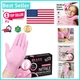 50-Pc Pink Nitrile Disposable Gloves - Latex-Free, Powder-Free, Ambidextrous