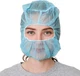Blue Disposable Non-Woven Hoods (1000 pcs/Case) - Latex-Free Multi-Purpose Cover