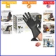 Black Vinyl Disposable Gloves, Food Grade, Latex-Free, 200 Count, Medium