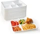 100% Compostable 5 Compartment Plates, Disposable Paper Plates