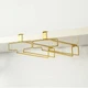 LINFIDITE Gold Under Cabinet Wine Glass Holder, 2 Pack, Space Saving,