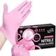 SwiftGrip Nitrile Exam Gloves, 4 Mil, Cherry Blossom, Food Safe Gloves Dispos...
