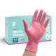 GUSTO Pink Nitrile Disposable Gloves, Medium, 100 Count, Latex Free