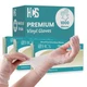 HCS Clear Vinyl Gloves - Disposable, Latex-Free, Powder-Free - Vinyl Disposab...