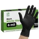 Comfy Package Black Nitrile Gloves, 100 Count, 6 Mil, Heavy Duty, Latex-Free