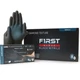 First Glove 8 Mil Heavy Duty Black Nitrile Gloves - Raised Diamond Textured G...