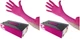 Waxness Cosmetology Nitrile Gloves Pink, Medium, 100 pcs/box Small