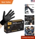100ct Black Nitrile Exam Gloves - 6-mil Thickness, Puncture & Chemical Resistant