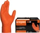 Heavy-Duty Nitrile Gloves, Disposable, Latex Free, 8 Mil, Orange, Diamond Grip G